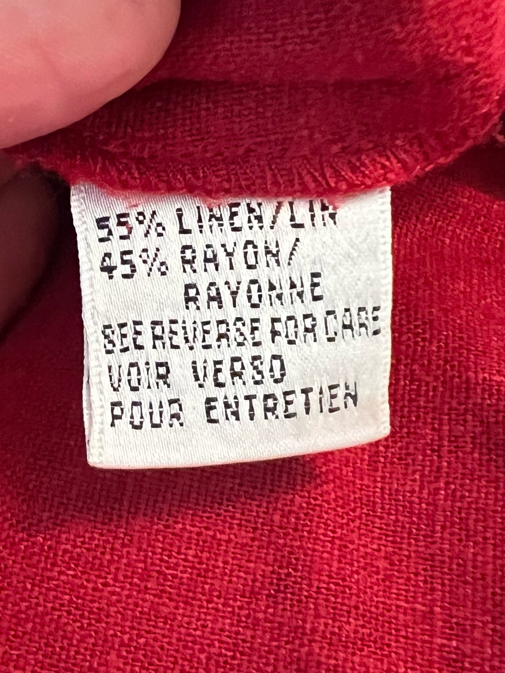 Vintage Talbots Red Linen Rayon Maxi Dress Cottagecore 90s Pinafore Pocket Dress - Picture 6 of 9
